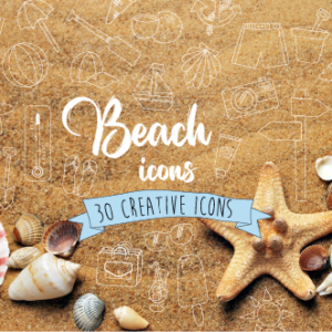 Sunny Shores beach icons - The Artistic Design Studio